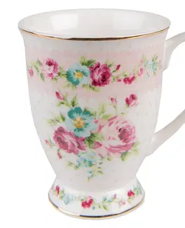 Hrnky a šálky Růžový porcelánový hrneček Laverne - 12*9*10 cm / 296 ml Clayre & Eef 6CEMU0127