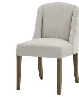 Luxusní jídelní židle Estila Luxusní moderní jídelní židle Lucia s čalouněním v oblačné šedé barvě s dřevěnými nožičkami 52 cm