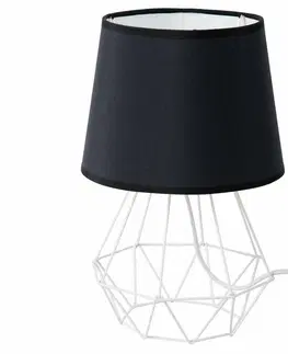 Svítidla DekorStyle Stolní lampa Diamen 2v1 - černá/bílá
