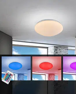 Stropní svítidla Globo LED stropní světlo Atreju I změna barvy RGBW Ø29cm