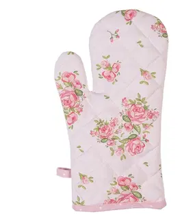 Chňapky Bavlněná dětská chňapka - rukavice s květy růže Sweet Roses - 12*21cm Clayre & Eef SWR44K