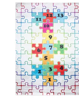 Dětské koberce Dětský koberec s barevným motivem puzzle