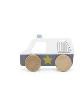 Hračky TRYCO - Dřevěné autíčko policie
