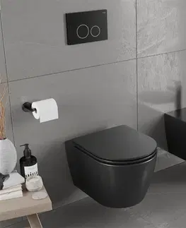 Záchody MEXEN Carmen Závěsná WC mísa bez sedátka, černá matná 3388XX85