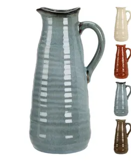 Vázy keramické Kameninová váza/džbán Busara 10,5 x 24 cm, modrá