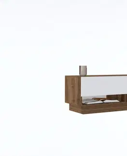 TV stolky Sofahouse Designový TV stolek Basye 160 cm ořech bílý