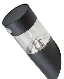 LED venkovní nástěnná svítidla Rabalux venkovní solární svítidlo Kapuas LED 1,5W černá IP44 77015