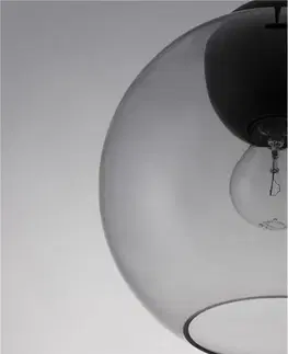 Designová závěsná svítidla NOVA LUCE závěsné svítidlo MIDORI matný černý kov a světle šedé sklo E27 1x12W 230V IP20 bez žárovky 9009241