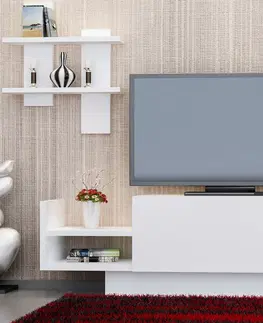Televizní stolky Televizní stěna BAHAR bílá