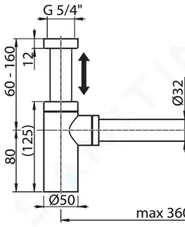 Sifony k pračkám RAVAK umyvadlový sifon teleskopický chrom (X01371)