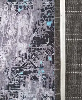 Moderní koberce Vícebarevný koberec se stříbrno-modrým motivem