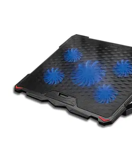 Myši  Chladící podložka pro notebook 5x látor 2xUSB černá 