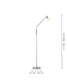Moderní stojací lampy LEUCHTEN DIREKT is JUST LIGHT Stojací svítidlo, barva ocel, stínidlo, E14, do interiéru, IP20