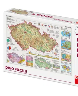 Hračky puzzle DINO - Mapy české republiky 2000 dílků