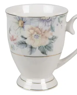 Hrnky a šálky Porcelánový hrneček s květinami Flowers - 11*8*10 cm / 300 ml Clayre & Eef FLOMU