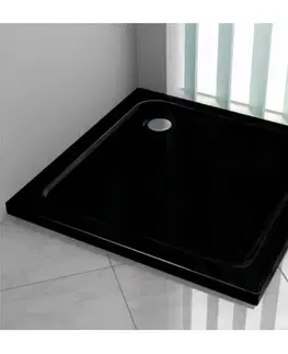 Sprchové vaničky Sprchová vanička MEXEN SLIM černá, 90x90 cm + sifon