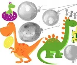 Zvířátka Samolepka na zeď veselý barevný dinosauři