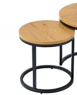 Konferenční stolky Odkládací stolek 2 ks DEION Dekorhome Černý mramor
