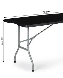 Zahradní stolky MODERNHOME Skládací cateringový stůl Impro 180 cm černý