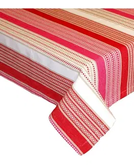 Ubrusy Forbyt, Ubrus bavlněný, Stripe červený, obdélník 120 x 130 cm