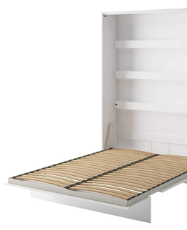 Postele Výklopná postel HOYA I 140x200 cm, bílý lesk/bílý mat