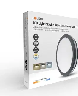 LED stropní svítidla Solight LED osvětlení s nastavitelným výkonem a teplotou světla, 36/40/44W, max. 3740lm, 3CCT, IP65, 40cm WO821