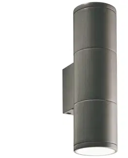 Svítidla Ideal Lux Ideal Lux - Venkovní nástěnné svítidlo GUN 2xGU10/35W/230V IP44 antracit 