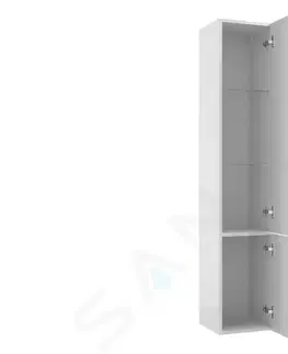 Koupelnový nábytek Kielle Oudee Vysoká skříňka závěsná, 157x30x32 cm, lesklá bílá 50202010