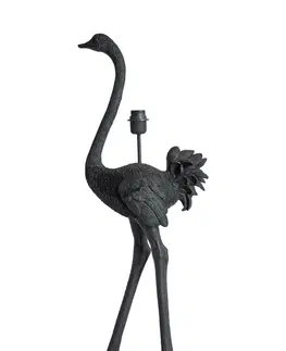 Lampy Černá stolní lampa pštros Ostrich black - 38*27*95 cm / E27 Light & Living 1737012