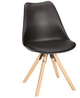 Židle do jídelny Jídelní židle Lilly S Dřevěnýma Nohama, Černá