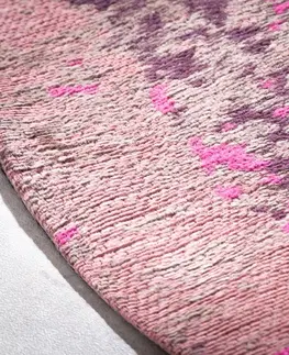 Koberce LuxD Designový kulatý koberec Rowan 150 cm béžovo-růžový