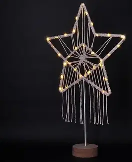 Vánoční dekorace Solight LED vánoční hvězda Lapač snů, bílá, 49 cm, 45x LED, 2x AAA