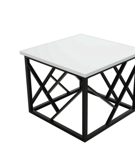 Konferenční stolky Konferenční stolek DEVERA, bílá/kov