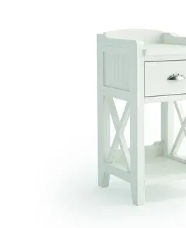 Designové a luxusní noční stolky Estila Designový venkovský noční stolek Verona z masivního dřeva se šuplíkem a úložným prostorem 70cm
