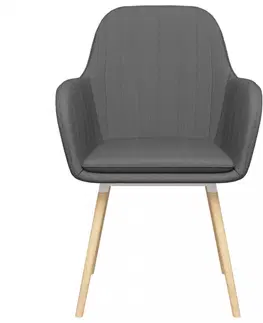 Židle Jídelní židle 4 ks látka / bukové dřevo Dekorhome Tmavě šedá