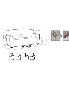 Přehozy Forbyt Napínací potah na sedačku ESTIVELLA béžová, 180 - 220 cm