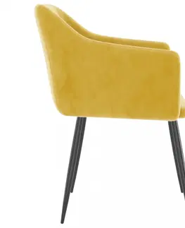 Židle Jídelní židle 2 ks samet / kov Dekorhome Světle šedá