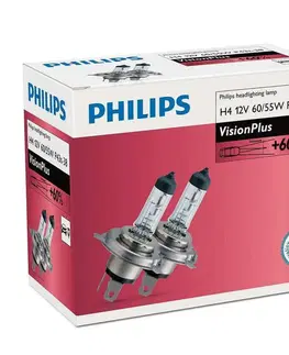 Autožárovky Philips H4 12V 60/55W P43t Vision Plus +60%  2ks 12342VPC2