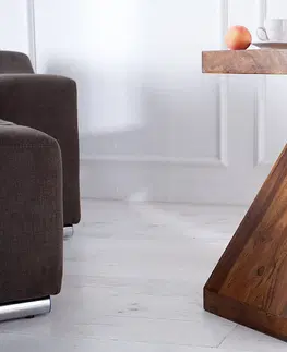Luxusní a designové příruční stolky Estila Designový jedinečný příruční stolek Sheesham 45cm