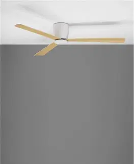 Ventilátory NOVA LUCE stropní ventilátor DELL tělo z hliníku dřevo a matná bílá 3ABS dřevěné listy 9952335