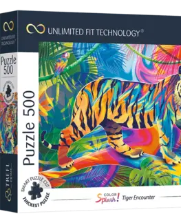 Hračky puzzle TREFL - Prime puzzle 500 UFT - Barevné šplechy: Tiger