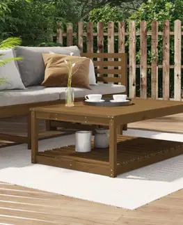 Zahradní stolky Zahradní stůl medově hnědý 121x82,5x45 cm masivní borové dřevo