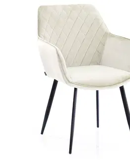 Židle HOMEDE Designová židle Vialli krémová, velikost 60x42x84
