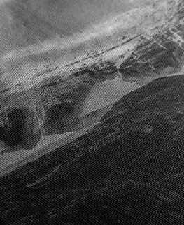 Černobílé obrazy Obraz majestátní horská krajina v černobílém provedení