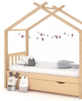 Dětské pokoje Dětská postel 80x160 borovice Dekorhome Tmavě šedá