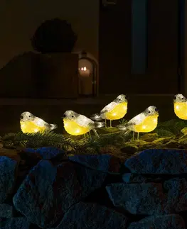 Venkovní vánoční figurky Konstsmide Christmas LED osvětlené figurky ptáků pro venkovní použití, sada 5 kusů