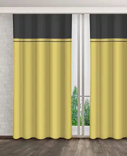 Hotové závěsy Dekorační závěs na okno hořčicově žluté barvy