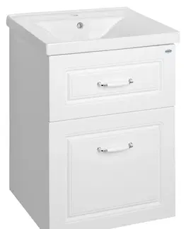 Koupelnový nábytek AQUALINE FAVOLO umyvadlová skříňka 52x72,5x44cm, bílá mat FV255