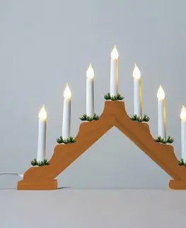 Vánoční svícny Exihand Adventní svícen 2262-130.T dubový s taženou žárovkou LED FILAMENT, 7x34V/3W                          KONST