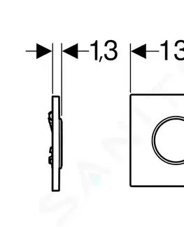 Záchody GEBERIT Splachovací systémy Pneumatické ovládání splachování pisoáru typ 10, bílá/chrom 116.015.KJ.1